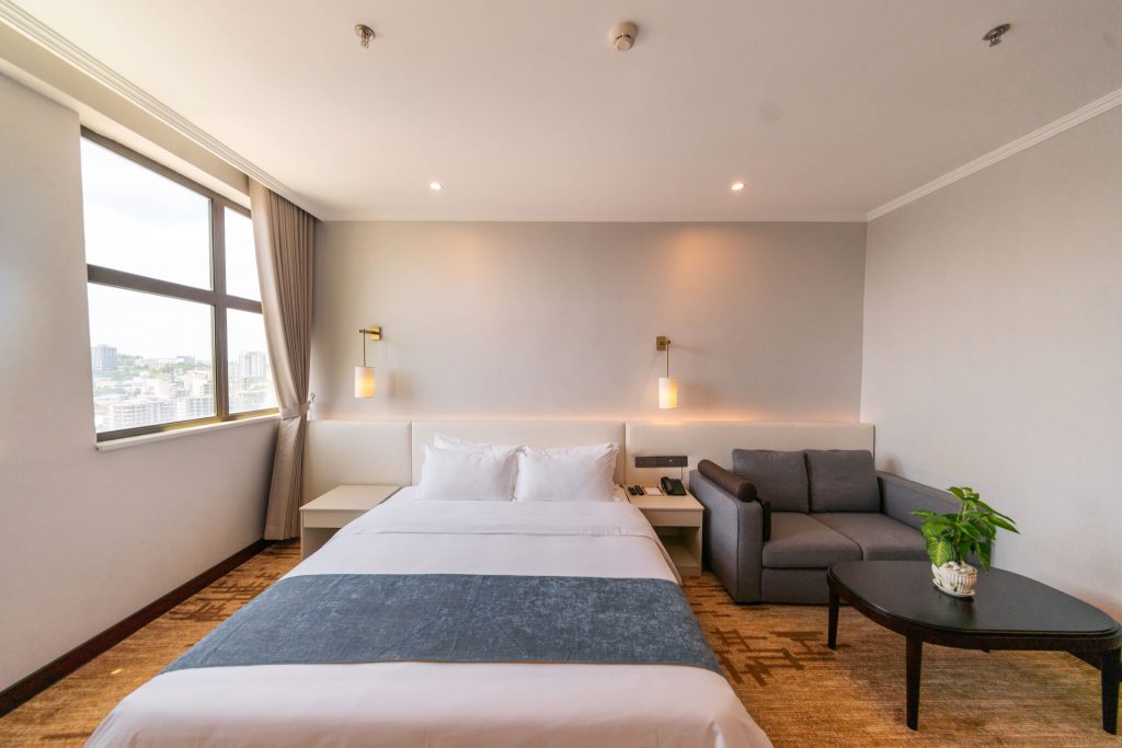 Spacious Deluxe King bed hotel room at Legend Hotel & Resort in Sihanoukville, Cambodia.